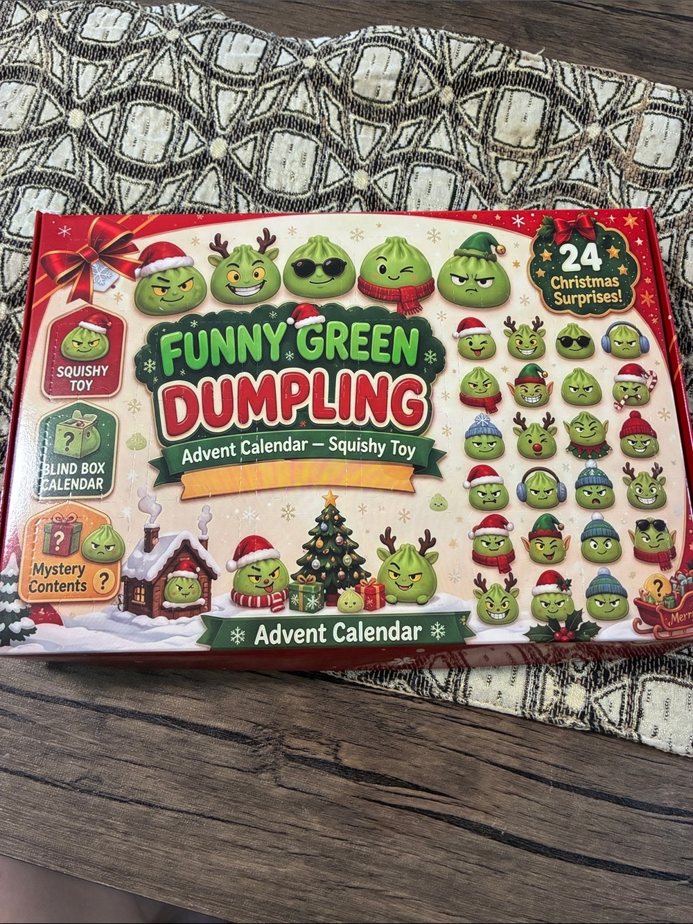Funny Green Dumpling Advent Calendar Squishy Toy - Green